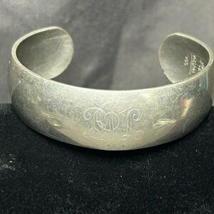 Monogrammed Silver Cuff Bracelet “BPL”